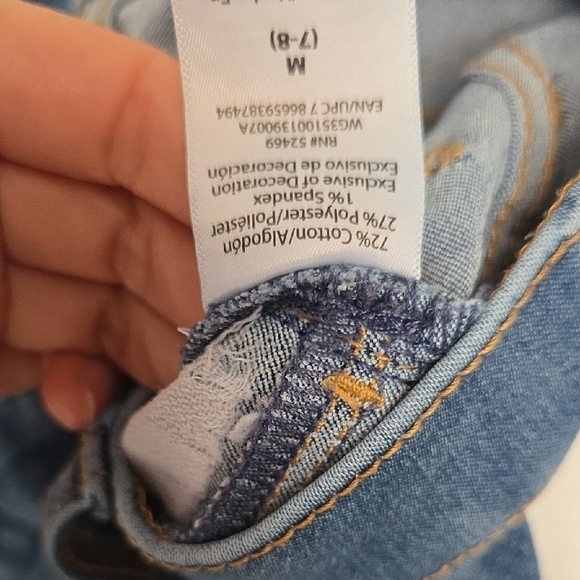 Wonder Nation Blue Kids Jeans with Pink Floral Embroidery - Picture 8 of 10